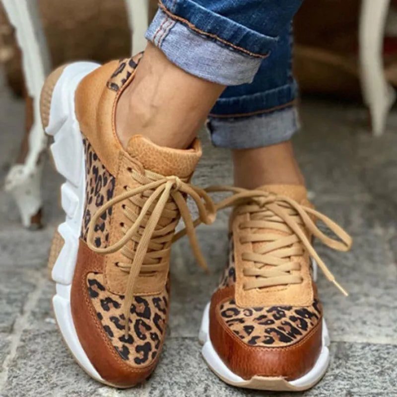 Bernadette | Sneakers mit Leopardenmuster und Schnürung für Damen