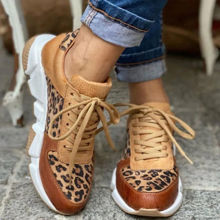 Bernadette | Sneakers mit Leopardenmuster und Schnürung für Damen