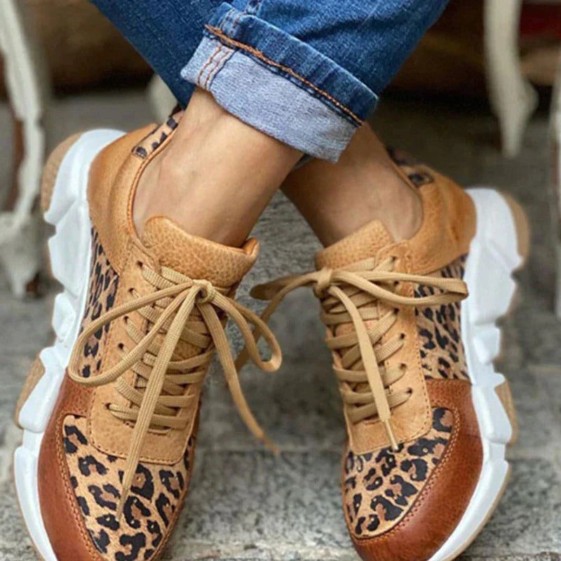Bernadette | Sneakers mit Leopardenmuster und Schnürung für Damen
