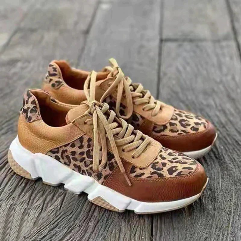 Bernadette | Sneakers mit Leopardenmuster und Schnürung für Damen