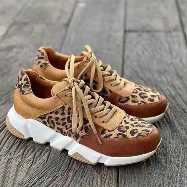Bernadette | Sneakers mit Leopardenmuster und Schnürung für Damen