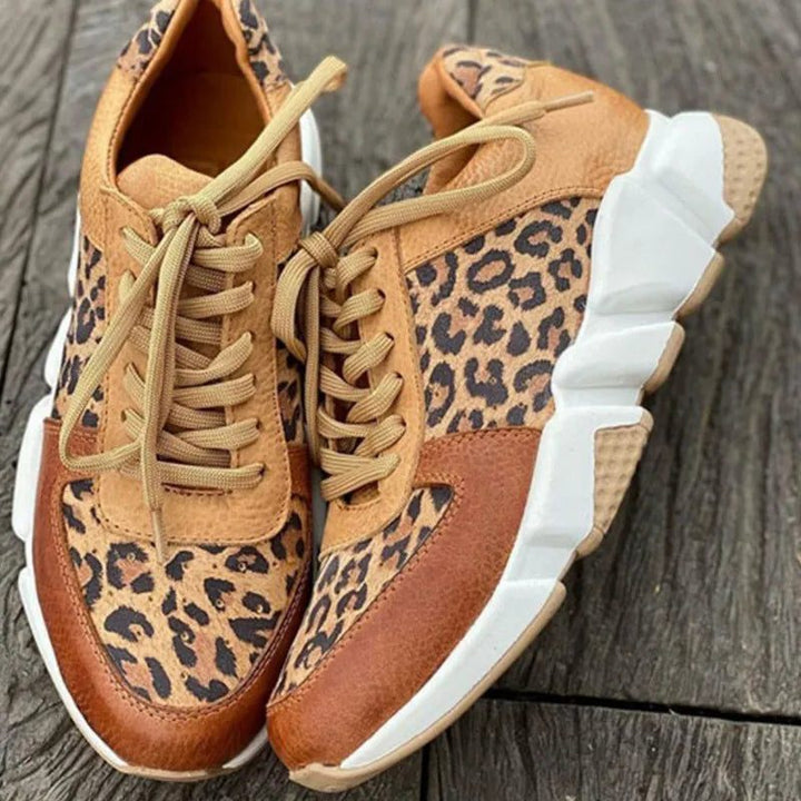 Bernadette | Sneakers mit Leopardenmuster und Schnürung für Damen