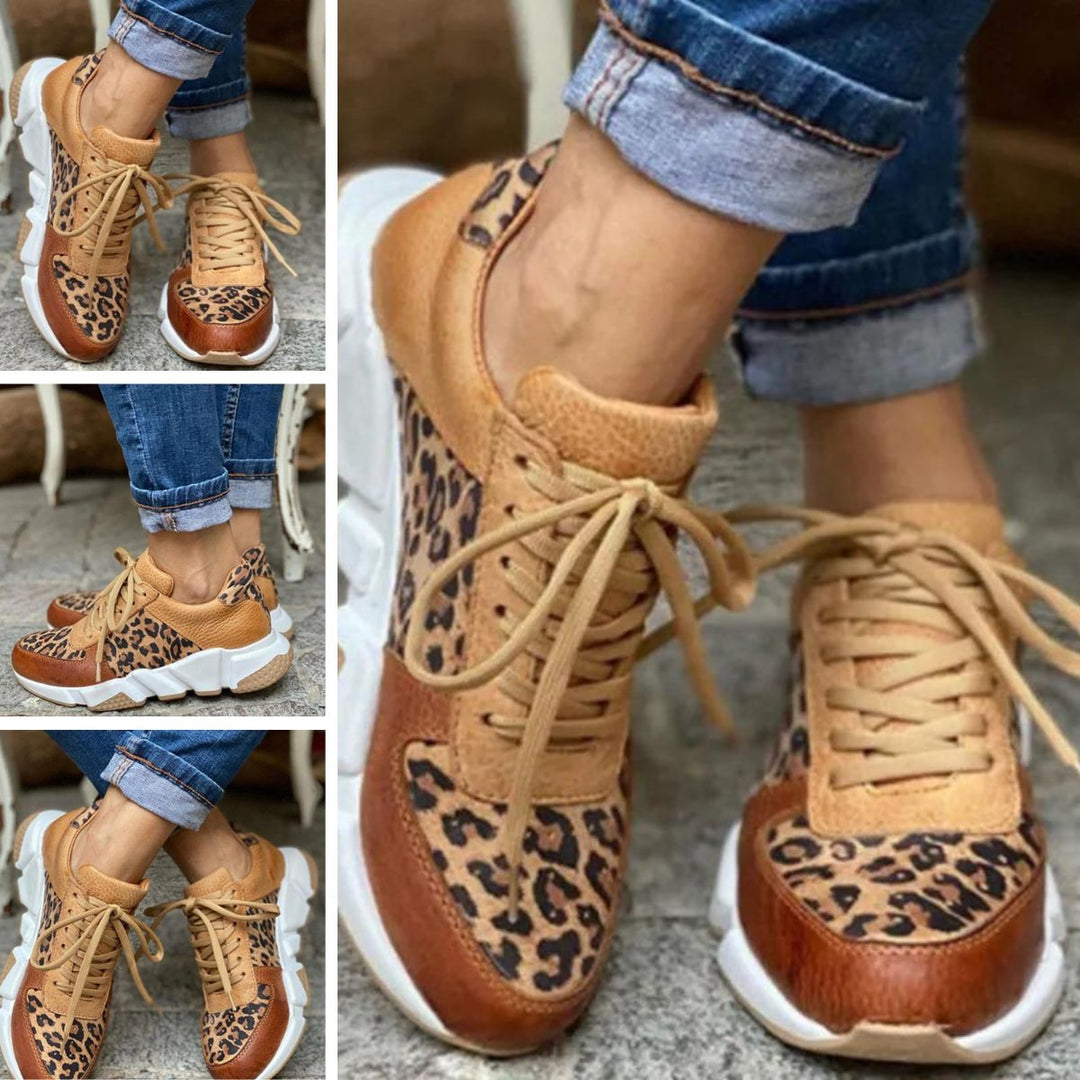 Bernadette | Sneakers mit Leopardenmuster und Schnürung für Damen