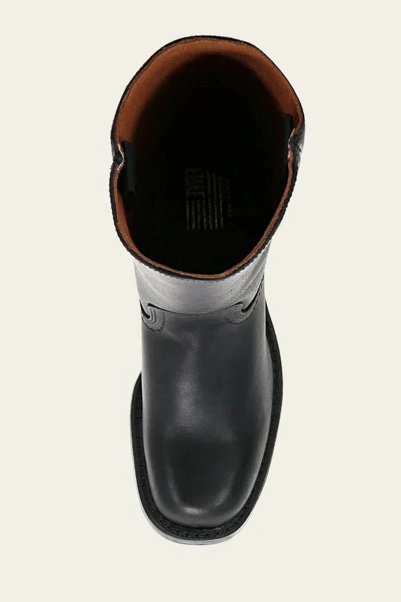 Tessa | Kniehohe Stiefel aus Leder und Wildleder mit Blockabsatz für Damen