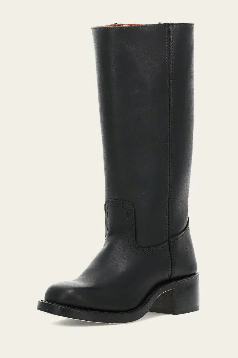 Tessa | Kniehohe Stiefel aus Leder und Wildleder mit Blockabsatz für Damen