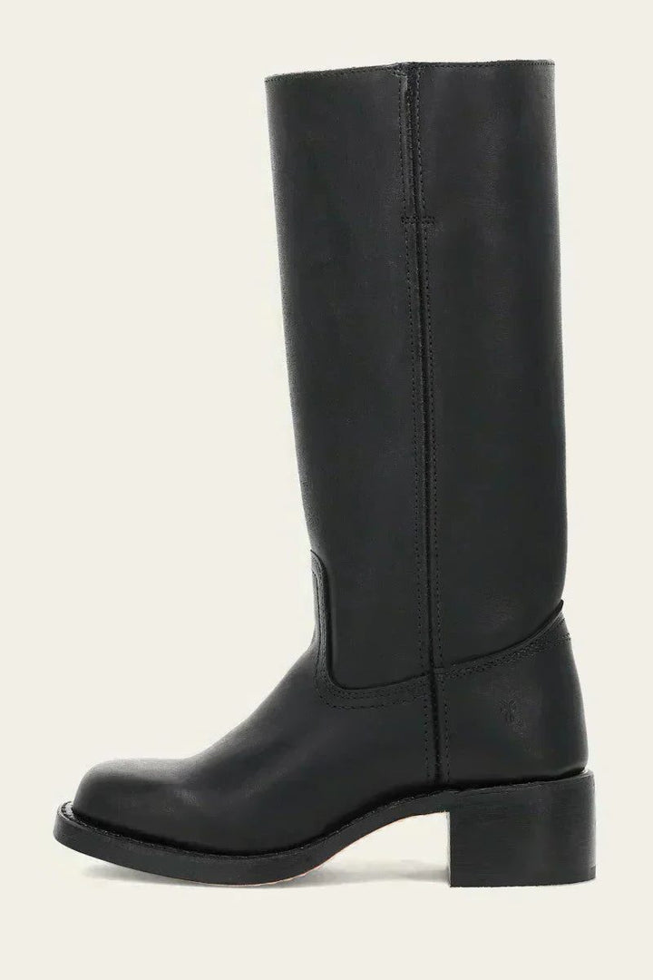 Tessa | Kniehohe Stiefel aus Leder und Wildleder mit Blockabsatz für Damen
