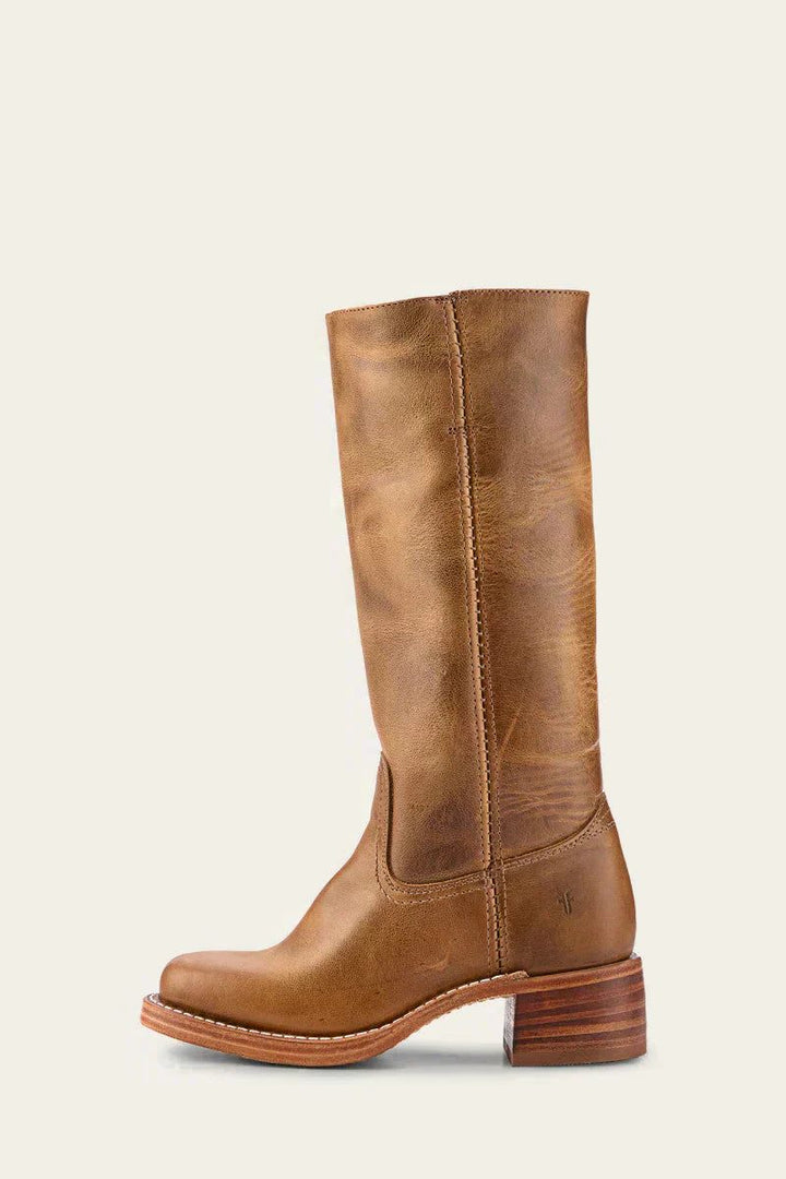 Tessa | Kniehohe Stiefel aus Leder und Wildleder mit Blockabsatz für Damen