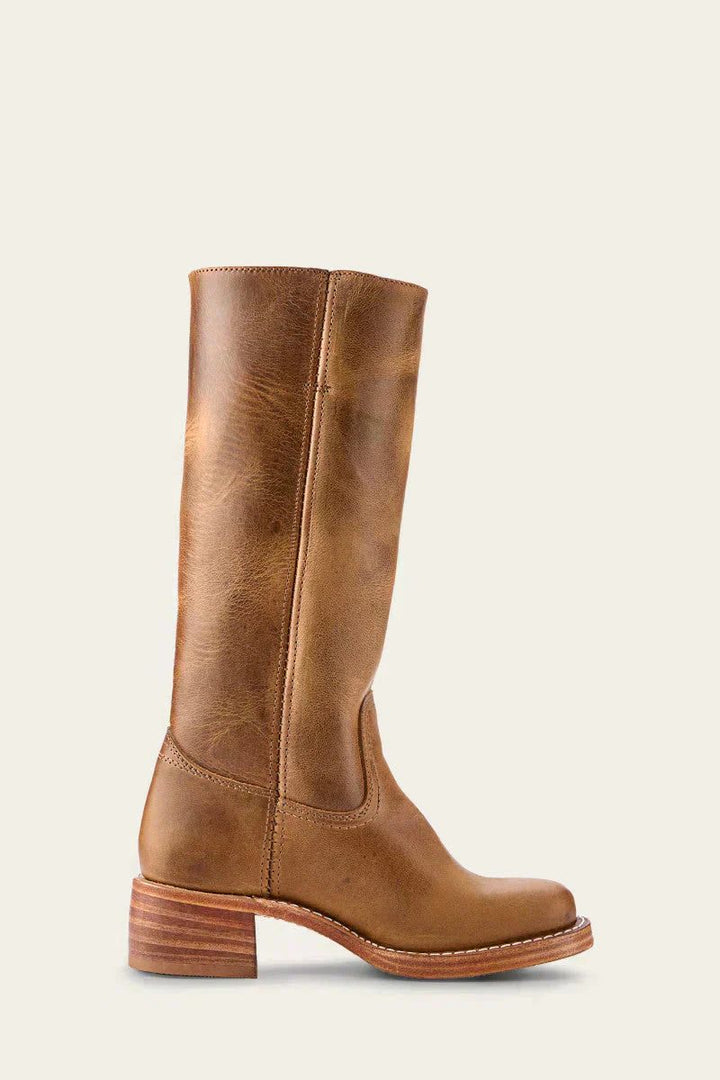 Tessa | Kniehohe Stiefel aus Leder und Wildleder mit Blockabsatz für Damen