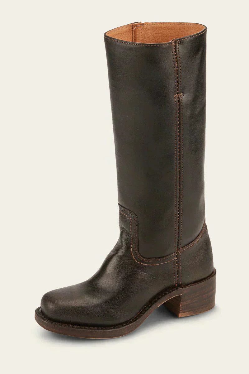 Tessa | Kniehohe Stiefel aus Leder und Wildleder mit Blockabsatz für Damen