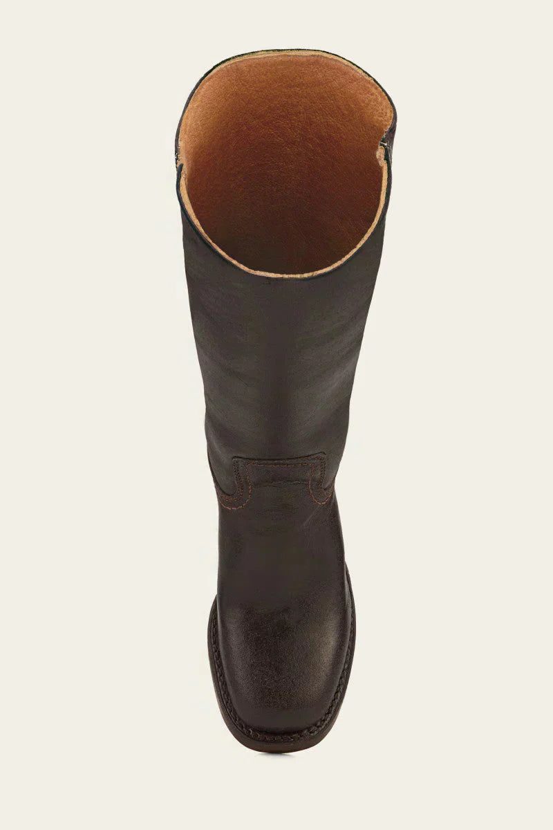 Tessa | Kniehohe Stiefel aus Leder und Wildleder mit Blockabsatz für Damen