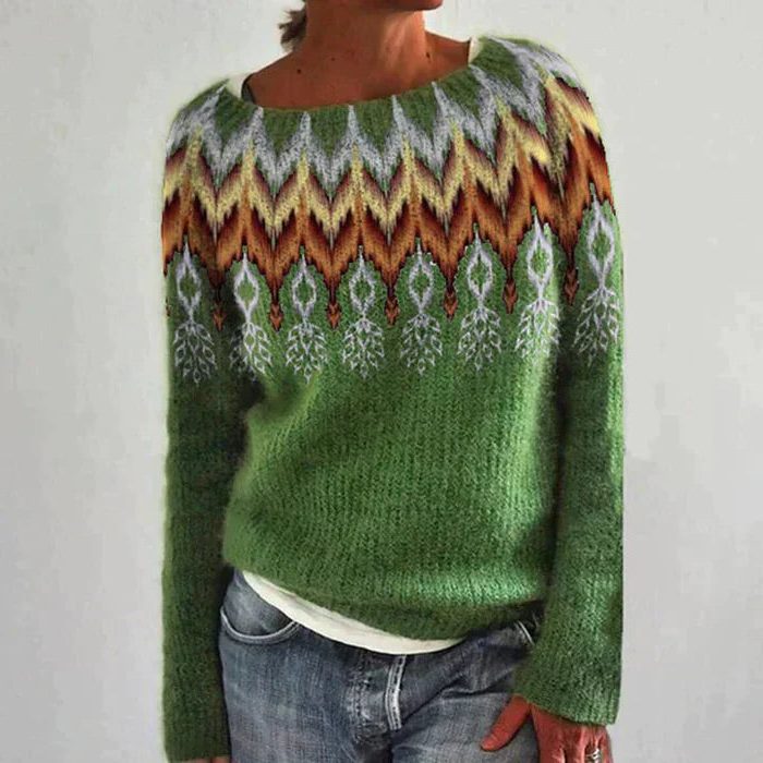 Briallen | Fair-Isle-Pullover mit Rundhalsausschnitt für Damen