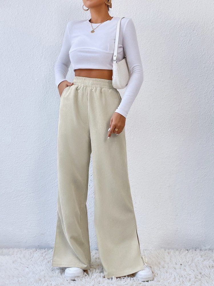 Briony | High-Waist-Cordhose mit weitem Bein für Damen