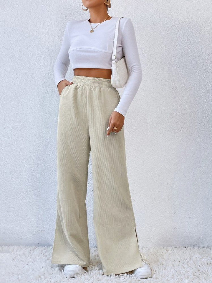 Briony | High-Waist-Cordhose mit weitem Bein für Damen