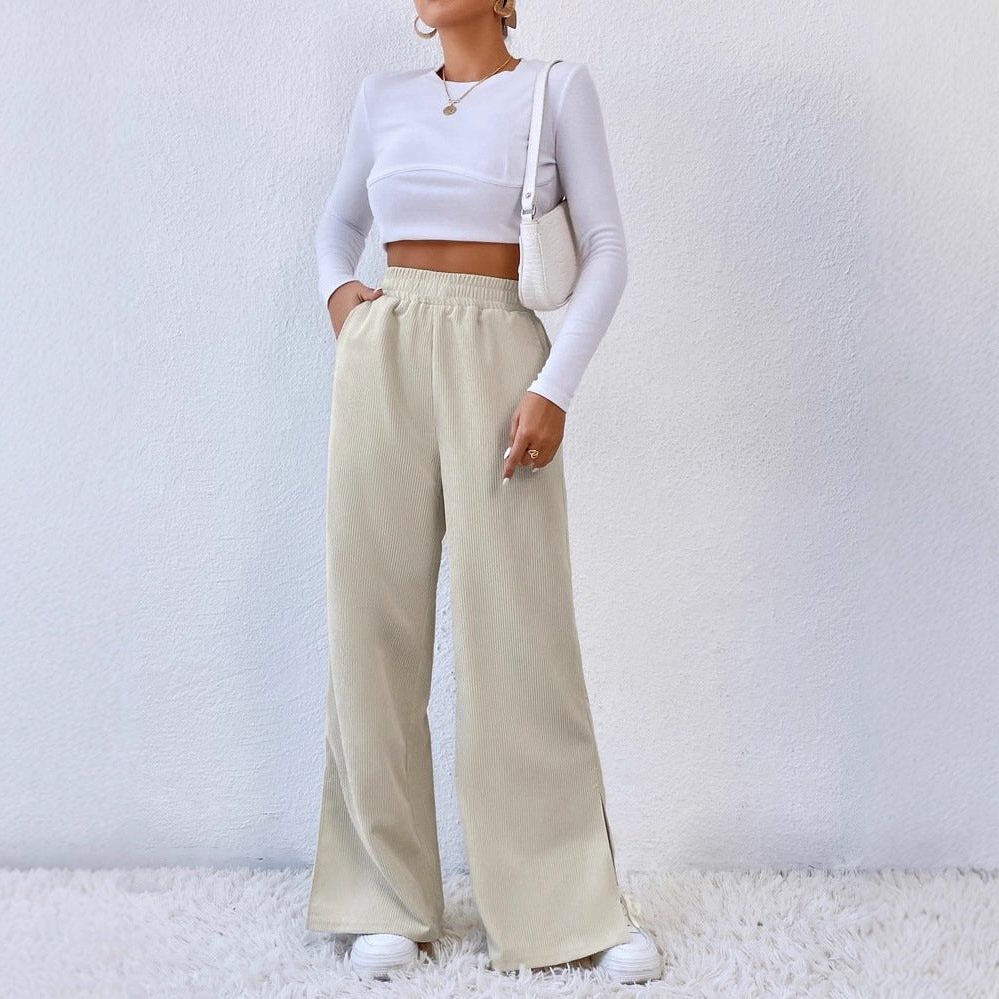 Briony | High-Waist-Cordhose mit weitem Bein für Damen