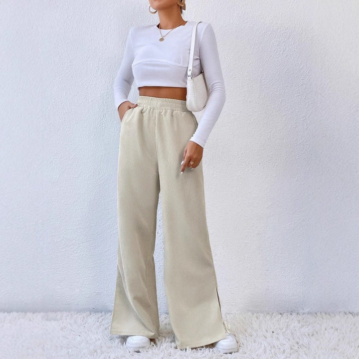 Briony | High-Waist-Cordhose mit weitem Bein für Damen