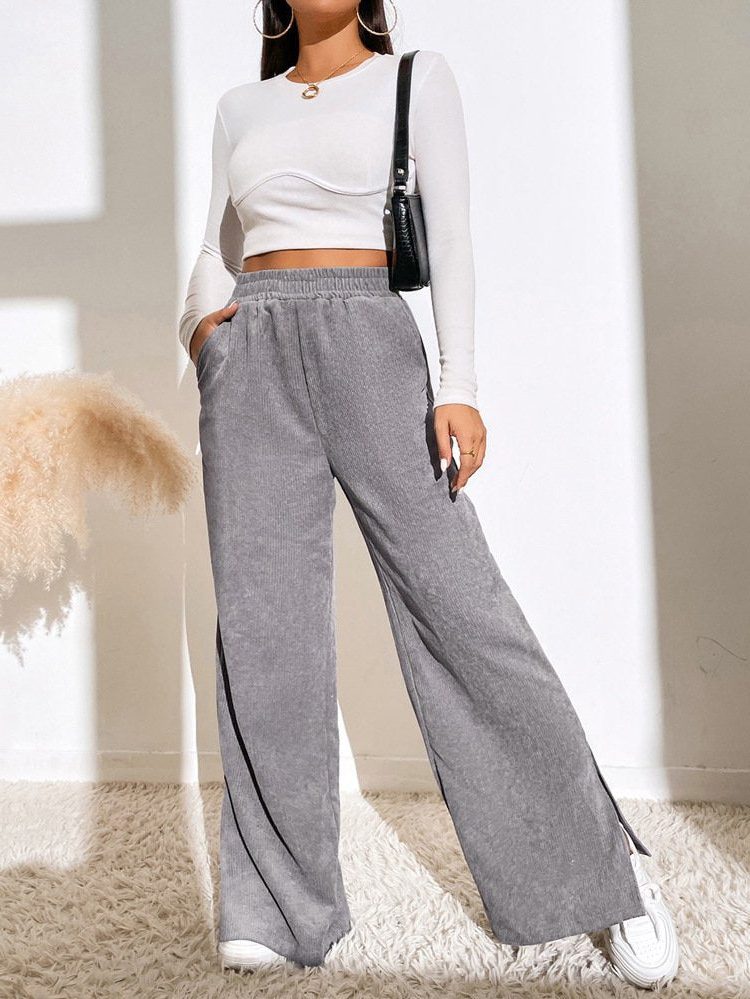 Briony | High-Waist-Cordhose mit weitem Bein für Damen