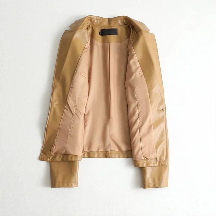 Camellia | Einreihiger Lederblazer mit Reverskragen für Damen