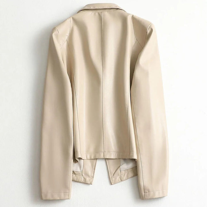 Camellia | Einreihiger Lederblazer mit Reverskragen für Damen