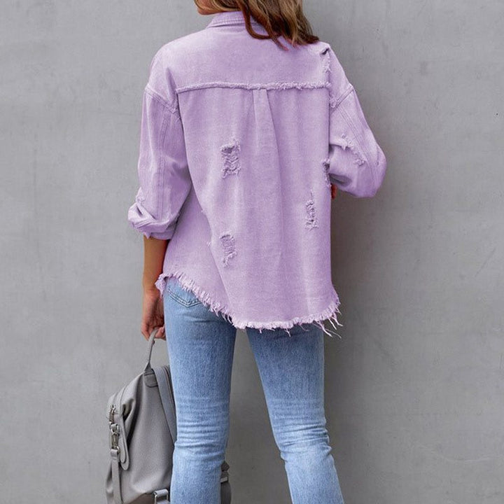 Cecilia | Oversized-Jeansjacke im Destroyed-Look für Damen