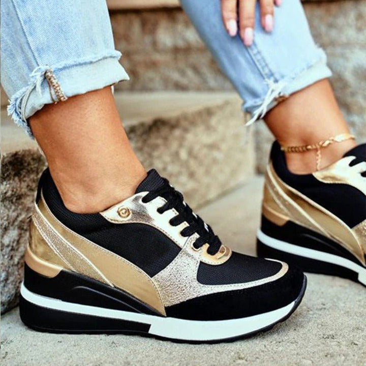 Clara | Plateau-Sneakers mit Schnürung im Colorblock-Design für Damen