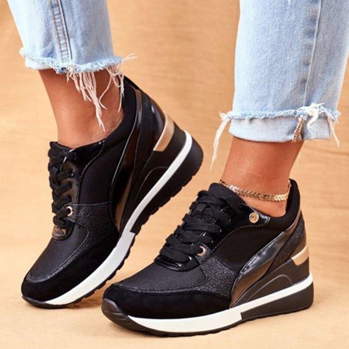 Clara | Plateau-Sneakers mit Schnürung im Colorblock-Design für Damen