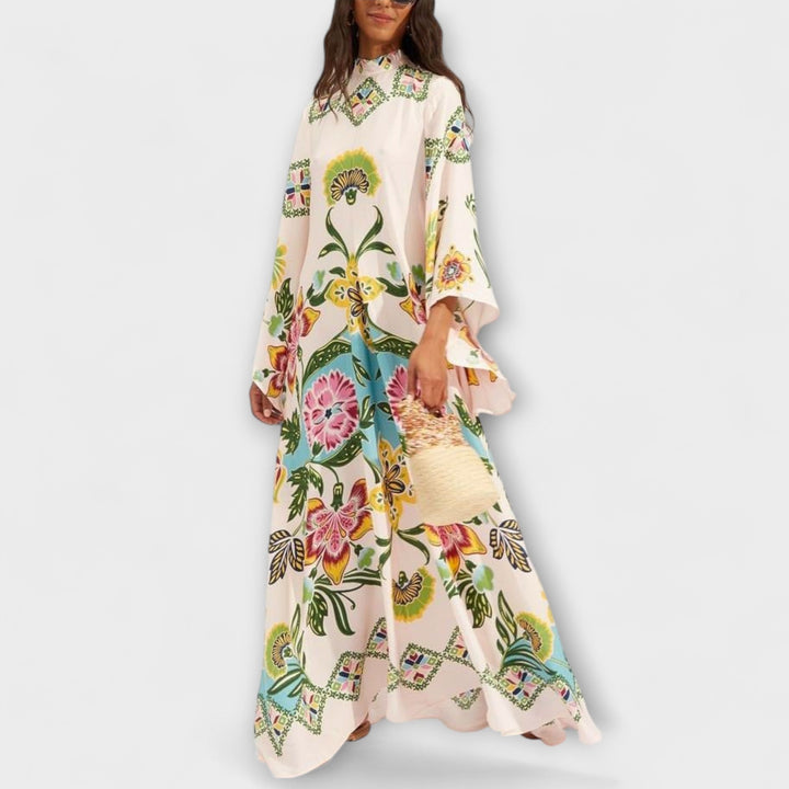Lisa - Elegantes Maxikleid mit floralem Druck und fliessendem Design