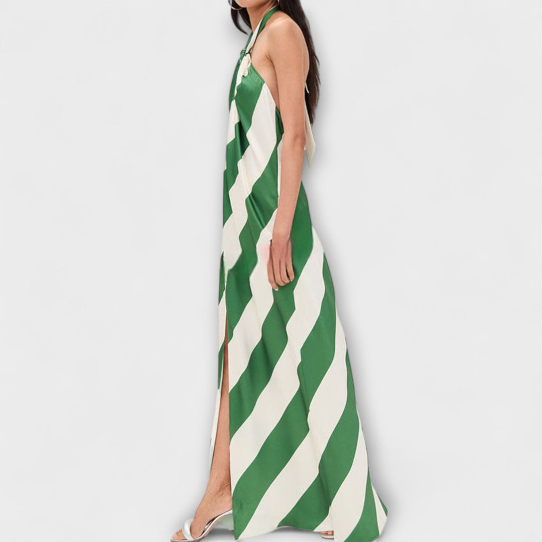 Marlowe - Streifenmuster Halter Rückenfreies Maxikleid
