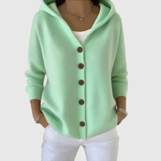 Pippa | Strickjacke mit Kapuze und Knopfleiste für Damen
