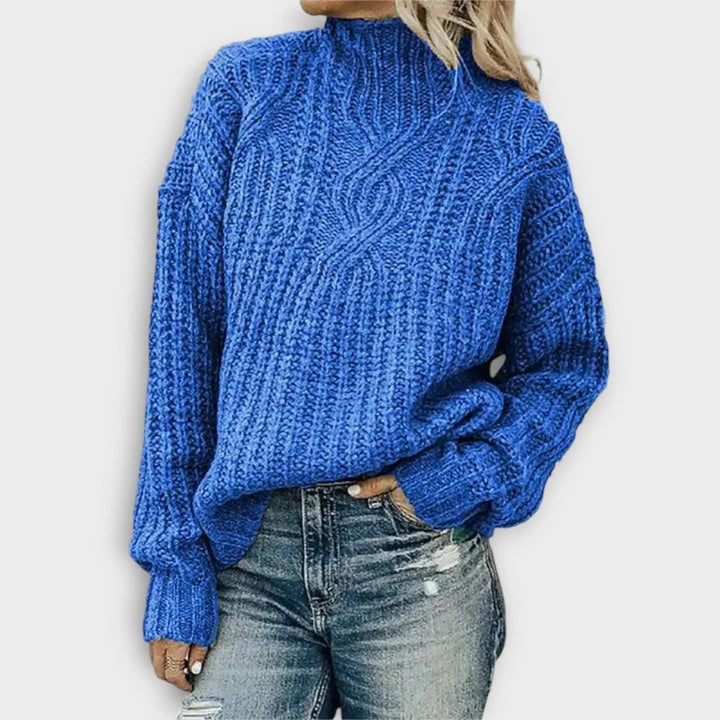 Edith | Rippstrickpullover mit hohem Kragen für Damen
