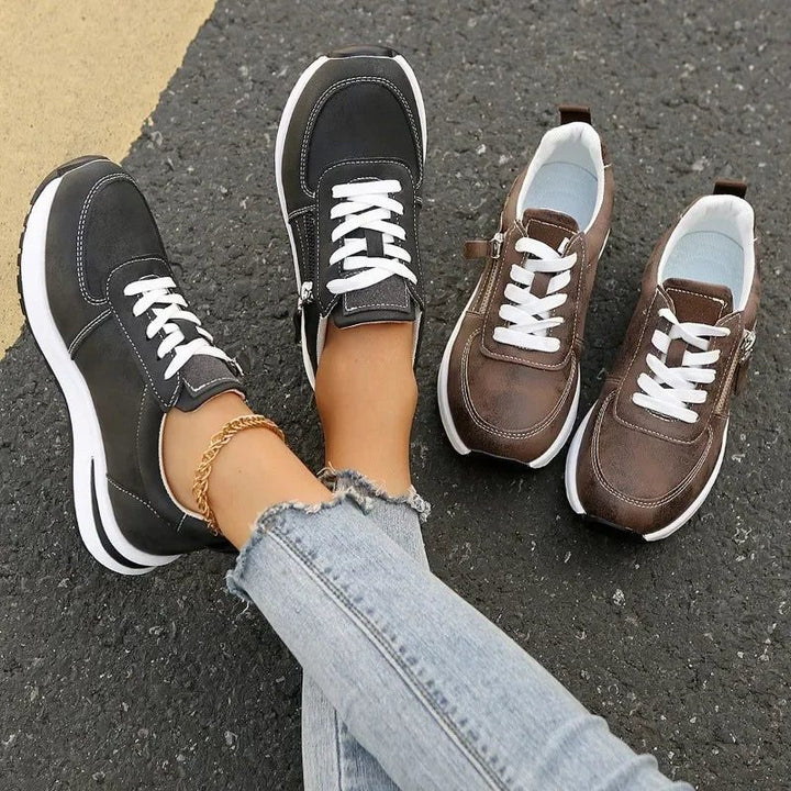 Edmee | Wildleder-Sneakers mit Schnürung und seitlichem Reissverschluss für Damen