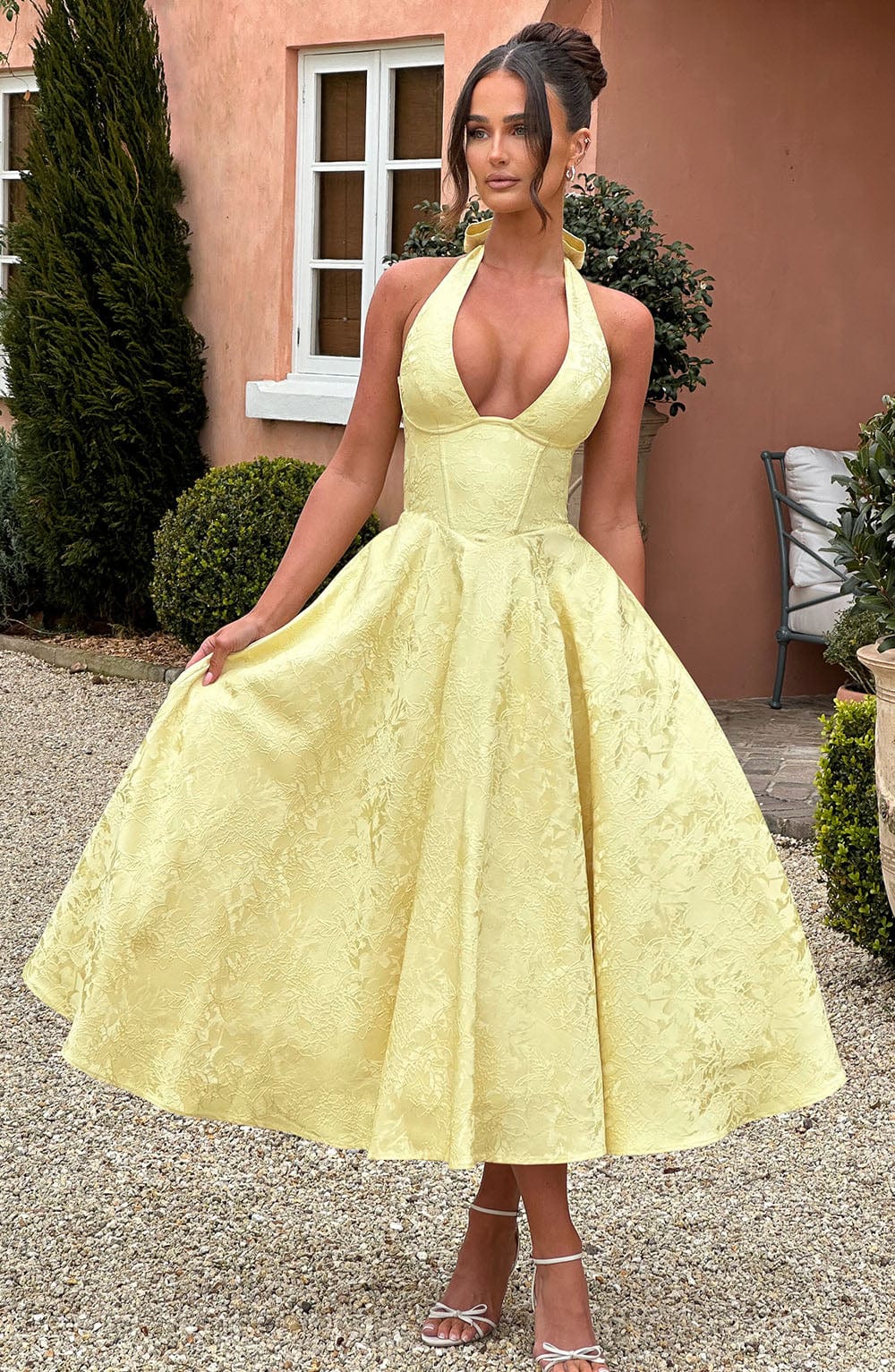 Caroline | Damen-Midikleid in A-Linie mit Neckholder für Hochzeitsgäste