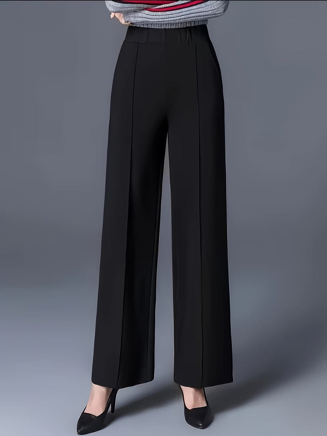 Elvire | High-Waist-Hose mit weitem Bein und Biesen für Damen