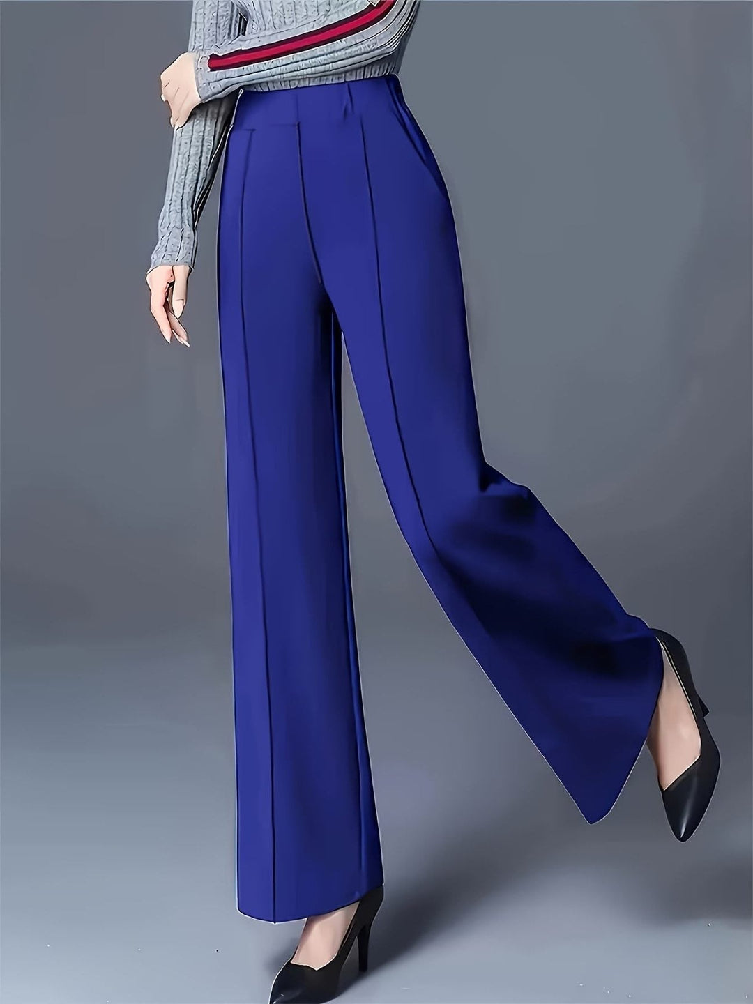 Elvire | High-Waist-Hose mit weitem Bein und Biesen für Damen