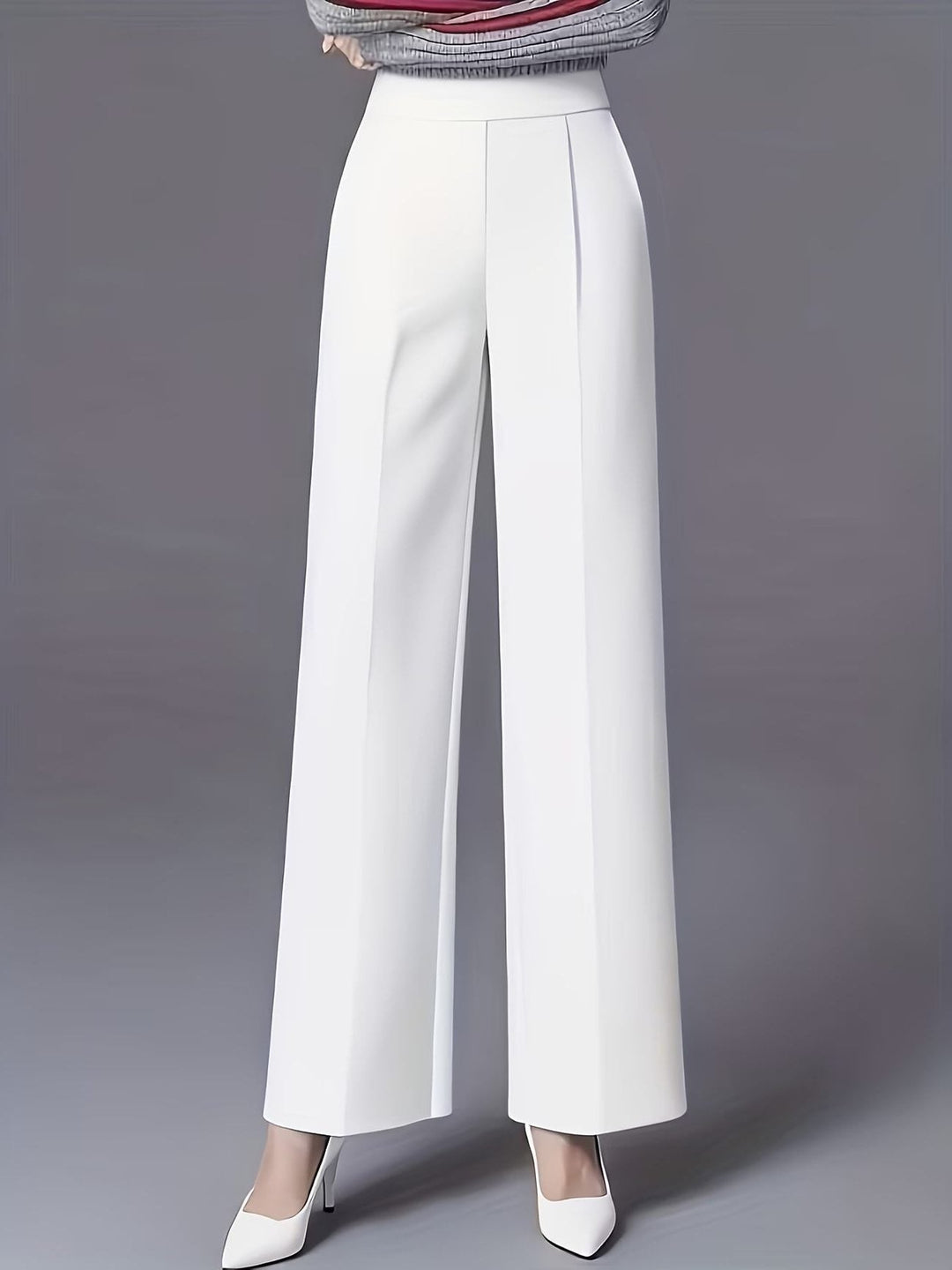 Elvire | High-Waist-Hose mit weitem Bein und Biesen für Damen