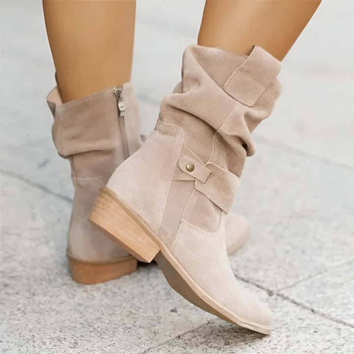 Ewa | Wadenhohe Slouch-Stiefel mit Blockabsatz für Damen