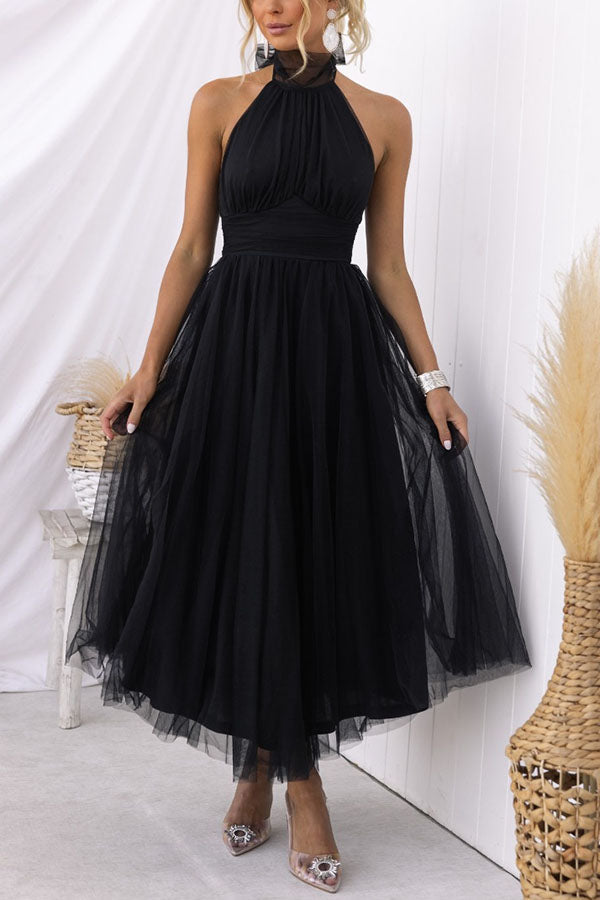 Catalina | Damen-Tüllkleid in A-Linie mit Neckholder für Hochzeitsgäste