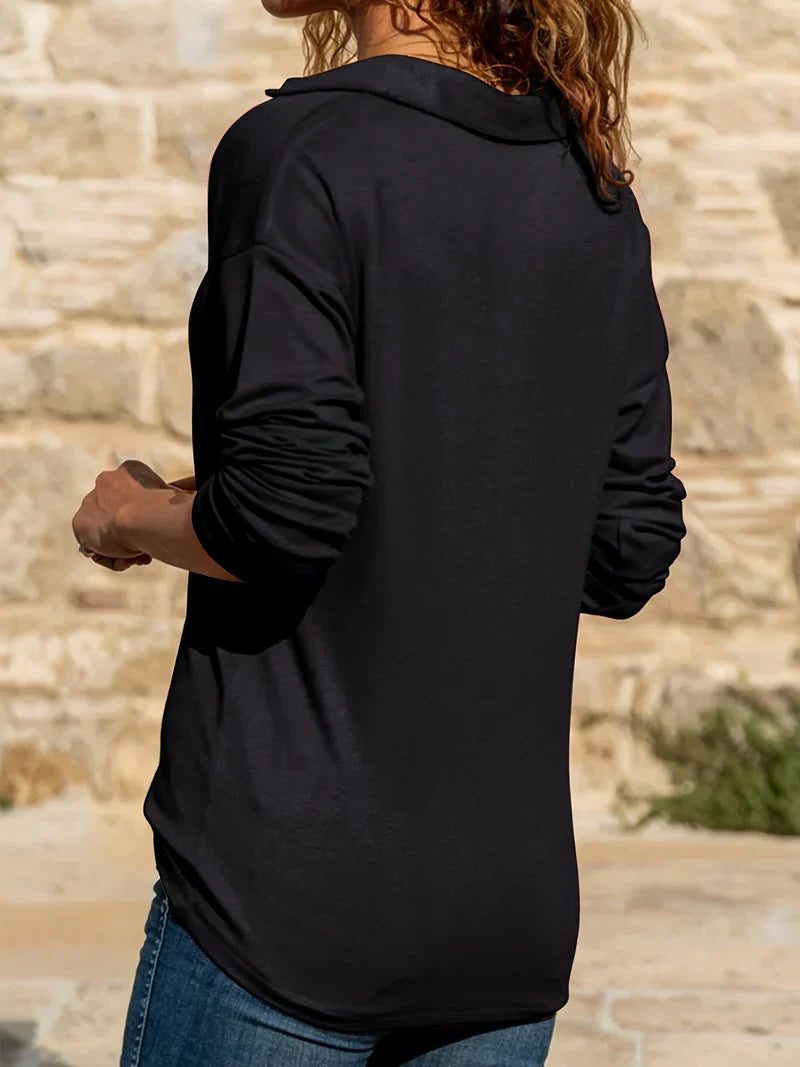 Fabienne | Pullover mit kurzem Reissverschluss und Stehkragen für Damen