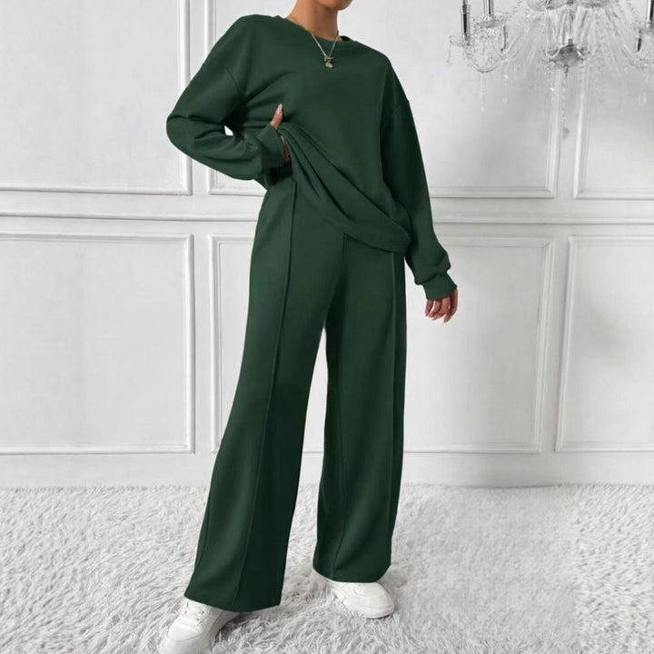 Hanne | Set aus Oversized-Sweatshirt und High-Waist-Hose mit langen Ärmeln für Damen