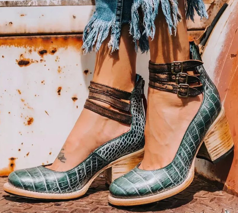 Elsa | Stiefeletten mit Blockabsatz und Schnallenriemen am Knöchel für Damen