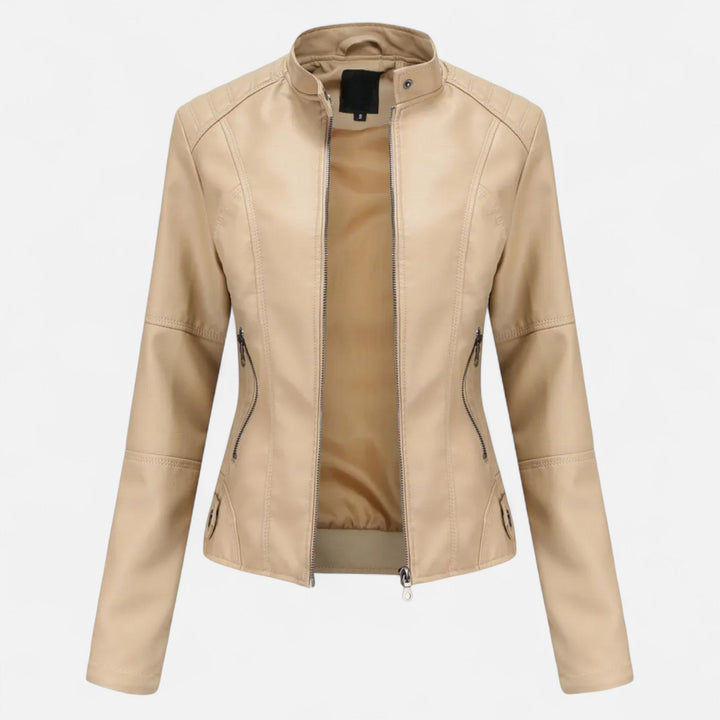 Zuri | Kurze Lederjacke mit Reissverschluss für Damen