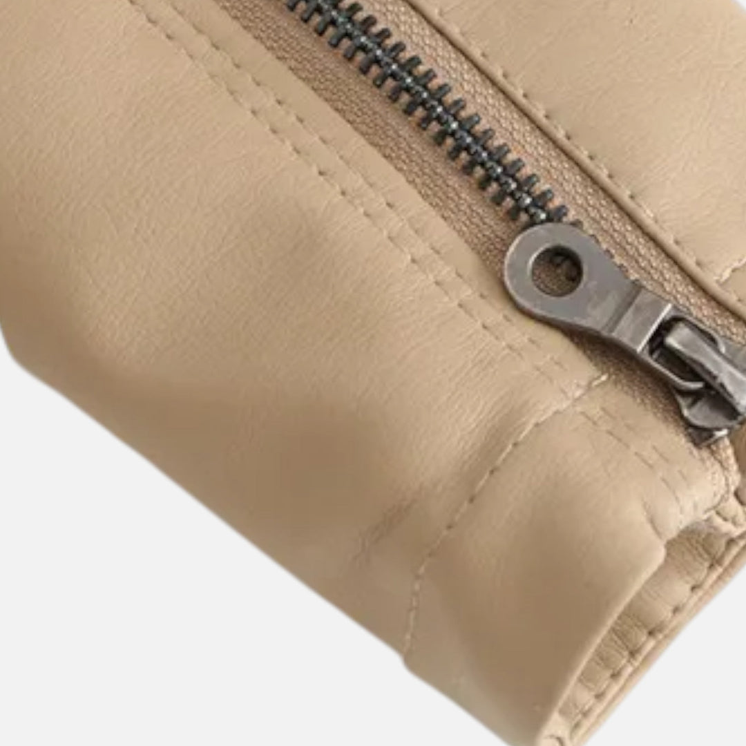 Zuri | Kurze Lederjacke mit Reissverschluss für Damen