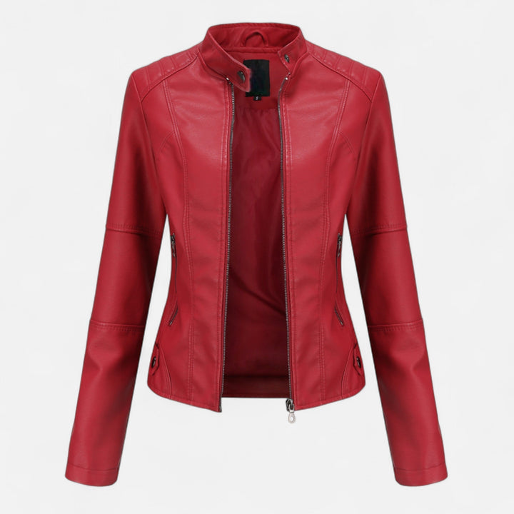 Zuri | Kurze Lederjacke mit Reissverschluss für Damen