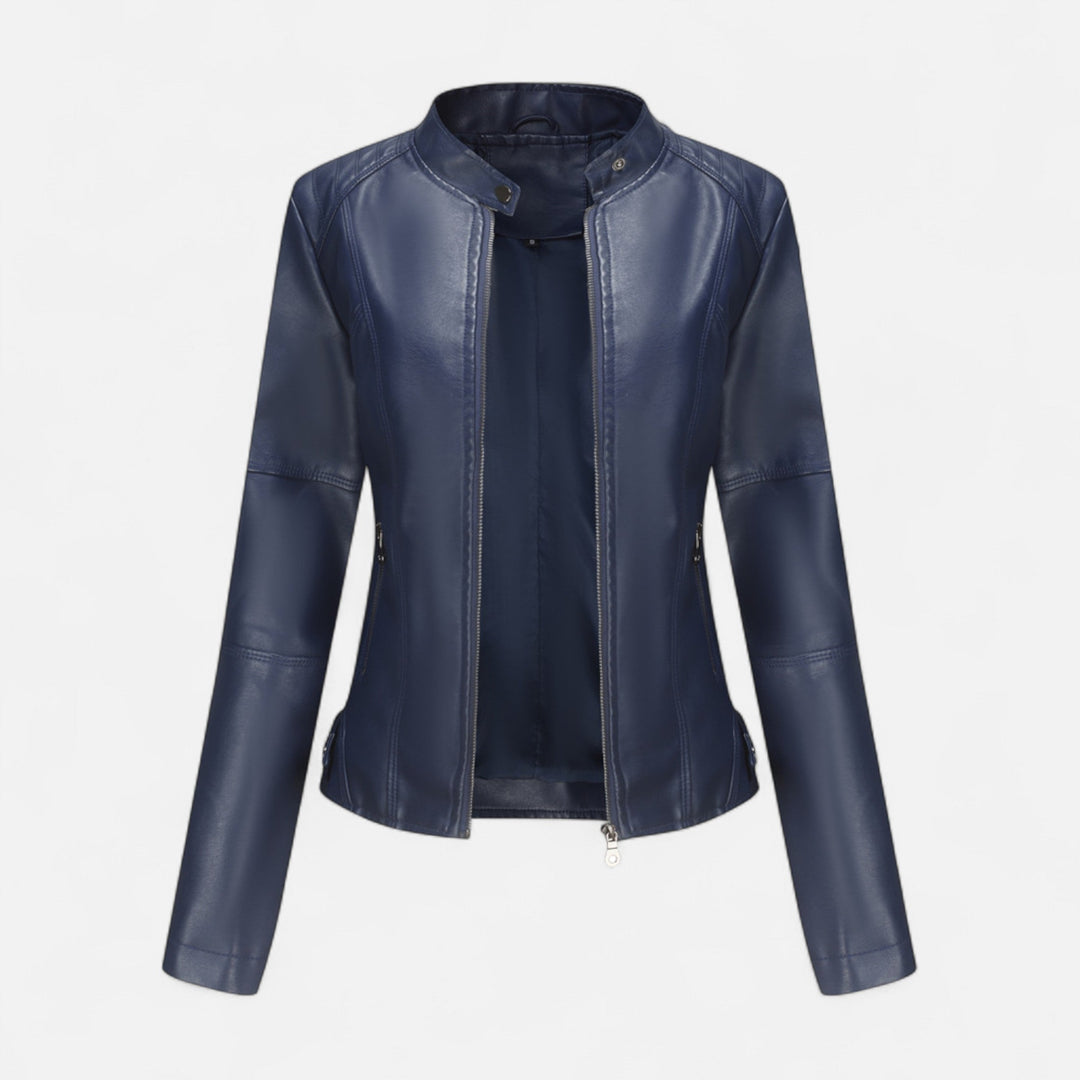 Zuri | Kurze Lederjacke mit Reissverschluss für Damen