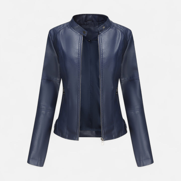 Zuri | Kurze Lederjacke mit Reissverschluss für Damen