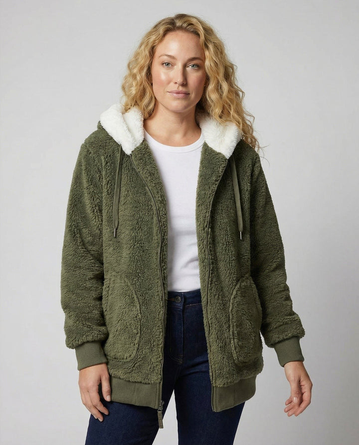 Iolanthe | Oversized-Fleecejacke mit Kapuze für Damen