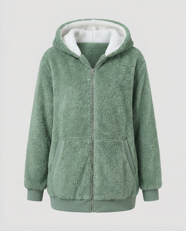 Iolanthe | Oversized-Fleecejacke mit Kapuze für Damen