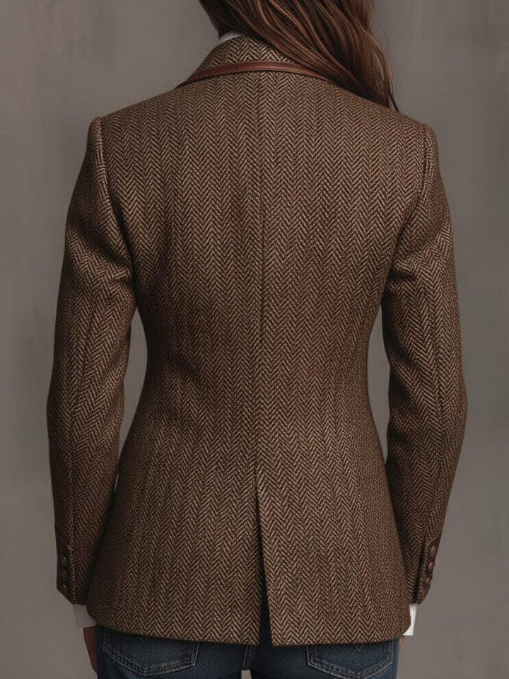Ivanka | Blazer mit Fischgratmuster und gemusterten Revers für Damen