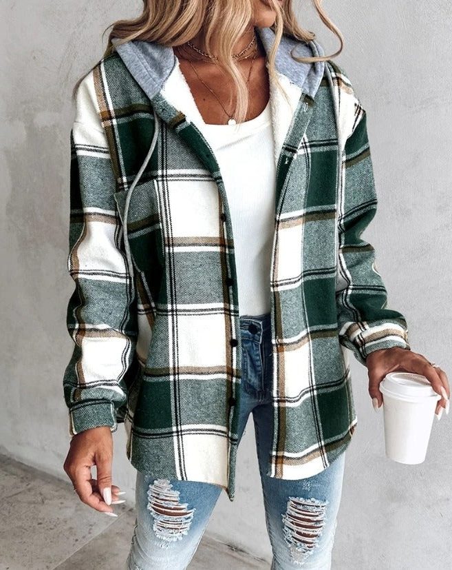 Kim | Karierte Oversized-Hemdjacke für Damen