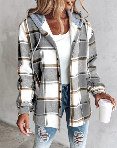 Kim | Karierte Oversized-Hemdjacke für Damen