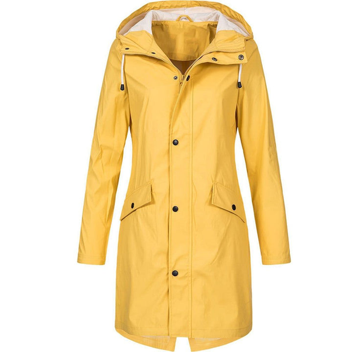 Kiri | Lange Regenjacke mit Kapuze in A-Linie für Damen